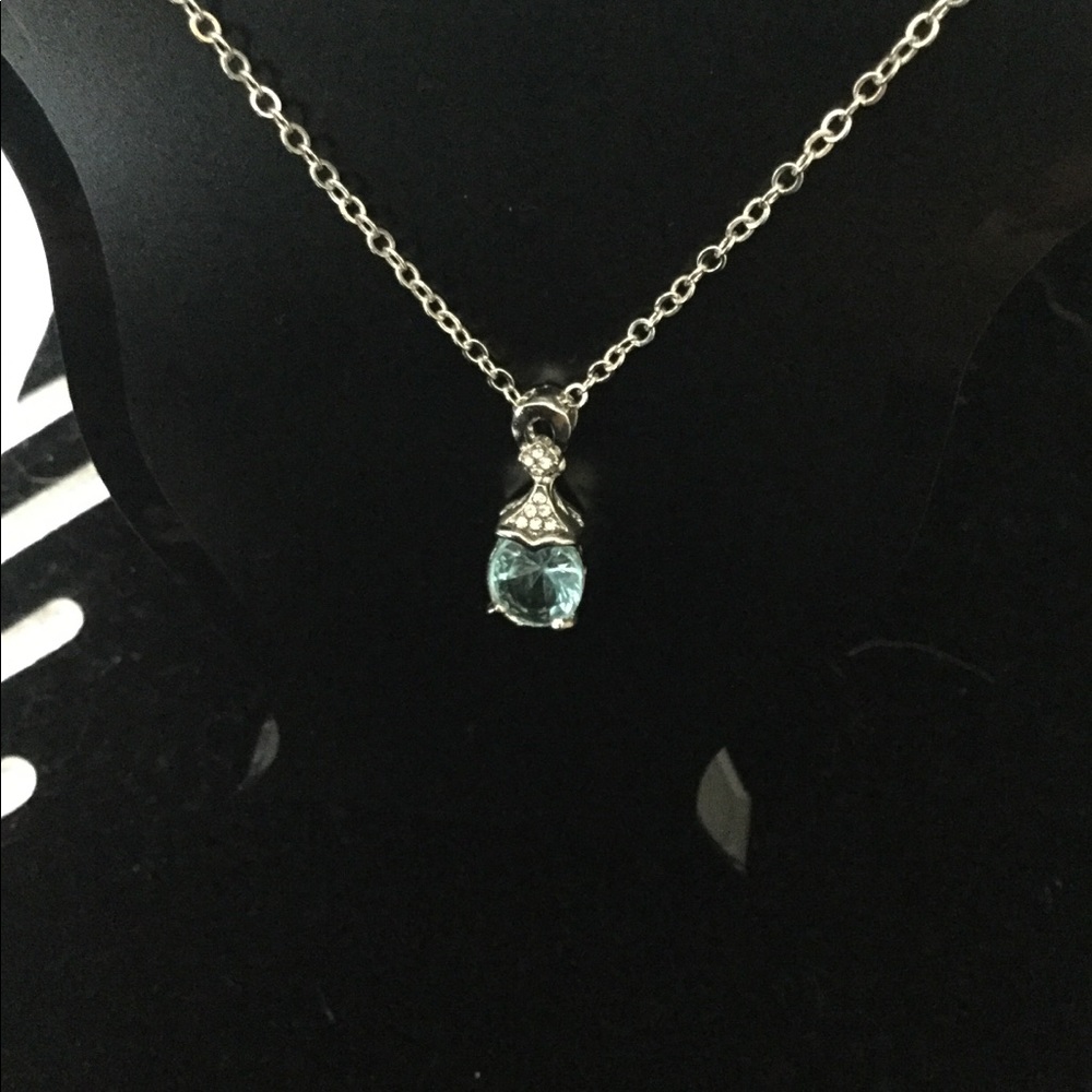 Sterling silver gemstone necklace in the blue